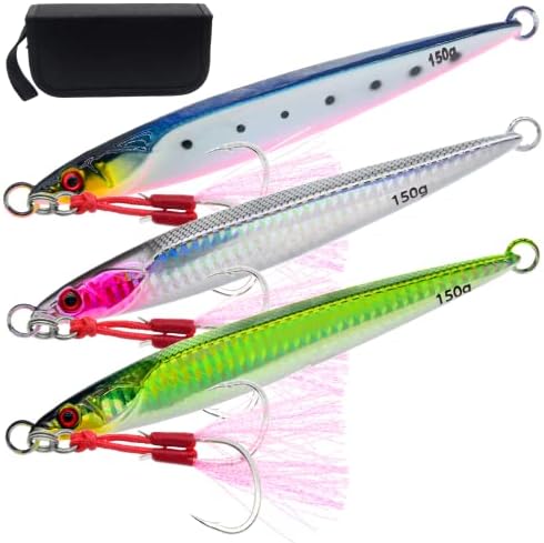 3pcs Saltwater Vertical Fishing Jigs Metal Jigging Spoon by Gefischtter