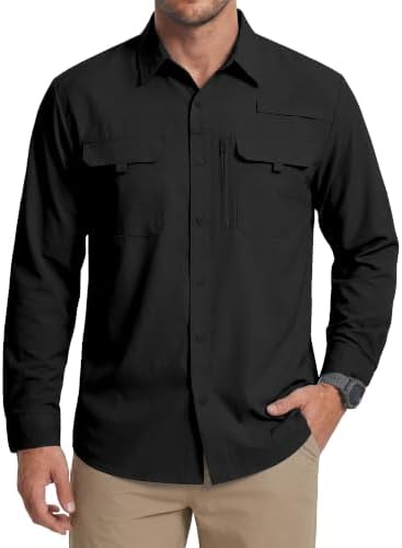 WULFUL Men's Sun Protection Fishing Shirts UPF 50+ Lightweight Quick Dry Cooling Long Sleeve Shirts for Work Hiking Safari by WULFUL