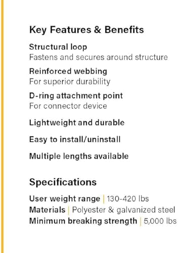 Guardian Fall Protection 10787 Premium 6-Foot Cross-Arm Straps with Large and Small D-Rings - Image 3