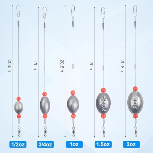 Fishing Carolina Rigs Saltwater Egg Sinker Grouper Rigs, Stainless Steel Wire Leaders, for Catfish Snapper Flounder Sea Bass Surf Fishing Bottom Rig - Image 3