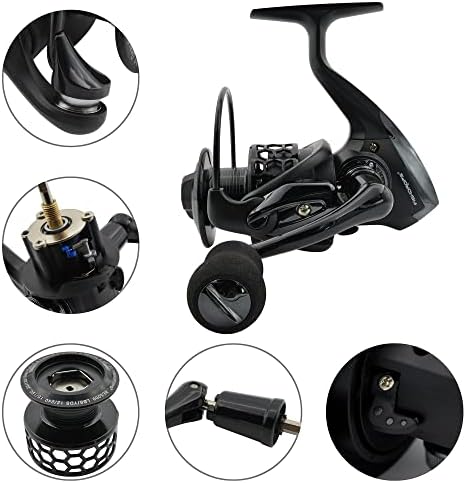 Fishdrops Spinning Fishing Reels 12+1BB Ultra Lightweight Carved Aluminum Spool Reels Affordable Smooth Spinning Reels - Image 2