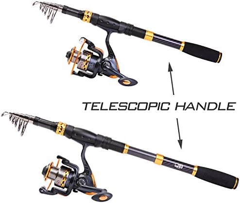 Sougayilang Fishing Rod Reel Combos Carbon Fiber Telescopic Fishing pole with Spinning Reel for Travel Saltwater Freshwater Fishing - Image 5