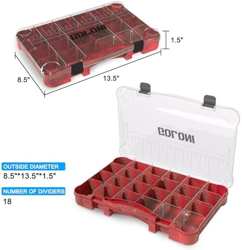 Goloni Fishing Tackle Box,Plastic Clear Fishing Storage Organizer Box With Removable Dividers,3700 Tackle Trays,Storage Lure Box for Lures 4 Pack - Image 5