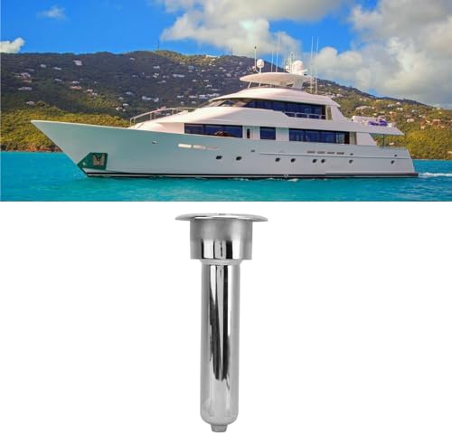Heavy Duty Stainless Steel Deluxe Rod Holders, 2 in 1 Flush Mount Fishing Rod Pole Holders, 0 15 30 Degree Boat Fishing Rod Cup Holder 280mm Round Top Cup Holder for Yacht Ship - Image 3