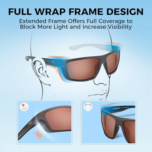 KastKing Huzzah Polarized Sport Sunglasses for Men and Women, Wrap Design - Image 4