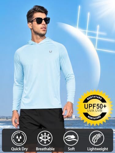NORTHYARD Men's Sun Hoodie Long Sleeve Fishing Shirts UPF 50+ Rash Guard - Image 3