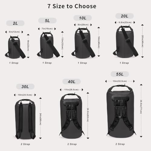 Unigear Floating Waterproof Dry Bag for Kayaking, 2L/5L/10L/20L/30L/40L - Image 2