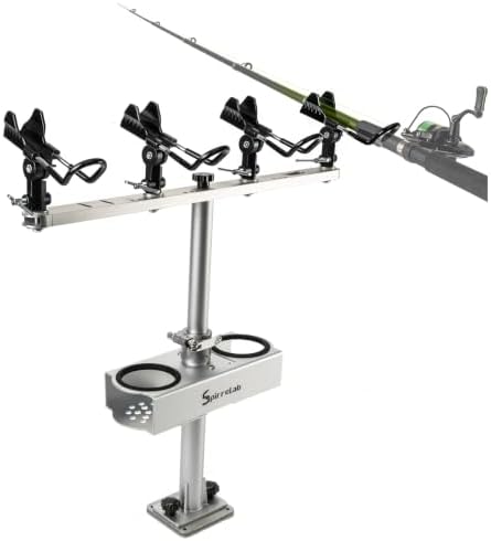 Fishing Rod Holders for Boat with Built-in Tackle Storage by SPIRRELAB