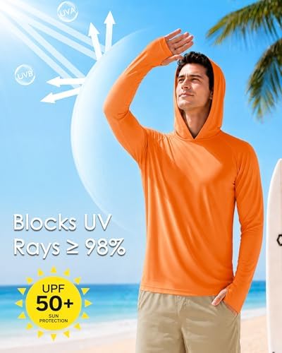 Boladeci Men's UPF 50+ Sun Protection Lightweight Hoodie Shirts Long Sleeve Fishing Shirt SPF UV Hiking Swim - Image 3