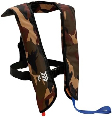 Inflatable Life Jackets for Adults Automatic Life Vests PFD Low Profile Load Capacity Up to 330lbs by LittleDoggy
