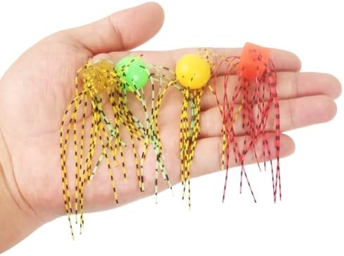 Silicone Soft Dice Fishing Lures: 12pcs Multiple Tentacles Slow Sink Soft Plastic Baits for Bass Drop Shot Finess Wacky Rig - Image 4