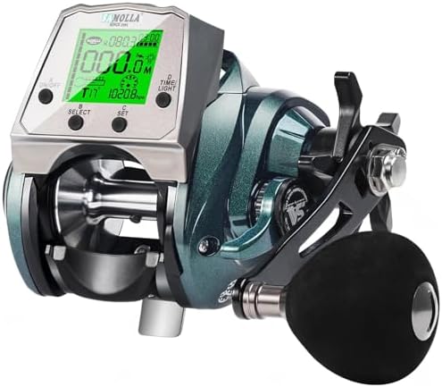 Line Counter Digital Baitcasting Fishing Reel with LCD Display Ultralight Baitcaster Reel, 22-35 Lb Max Drag, 6.3:1/7.2:1 Gear Ratio, Left/Right Hand, for Freshwater & Saltwater by SAMOLLAFishing