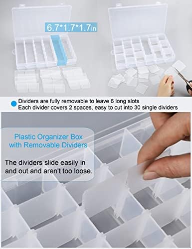 Hlotmeky Bead Organizer 36 Grids 4 Pack Clear Plastic Parts Organizer Box 3600 Tackle Box Craft Storage Compartment Divided Container - Image 6