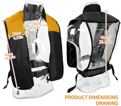 Automatic Inflatable Life Jacket,Preserver PFD for Adults,Life Vest for Adult,Supports Weight up to 330 pounds - Image 2