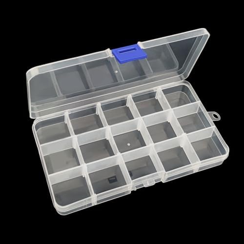 ZUFECY Fishing Tackle Box, Storage Organizer with Adjustable 15 Dividers, Transparent Organizer Tray Organizers and Storage Box for Tackle Bead - Image 2