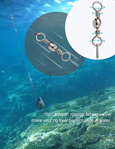 Circle Hooks Rigs Saltwater Steel Leader Wire, 25pcs Heavy Duty Circle Hook with Leader Wire Bass Catfish Fishing Lure Rig - Image 6