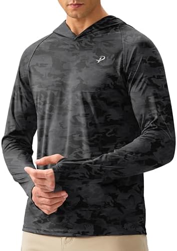 Pudolla Men's Sun Protection Hoodie Shirts UPF 50+ Fishing Hiking Shirt by PudollaSports