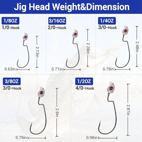 Vivid Fish Eyes Weedless Jig Heads, 15Pcs Swinging Bass Jig Head - Image 3
