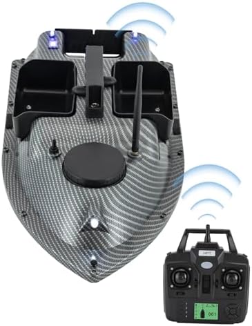 RC Bait Boat, 600m/1968ft Long-Distance Control Surf Fishing Bait Boat 4.4LBS Loading Capacity with Dual 5200mAh Battery and LCD for Lake/Ocean Angling, Auto Navigation (Gray) by Unknown