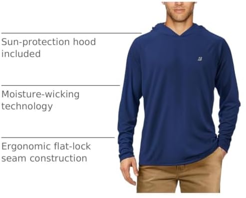 Roadbox Mens Fishing Sun Hoodie, Long Sleeve UPF 50+ UV Protection Shirts - Image 4