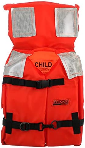 Seachoice Type I Commercial Offshore Vest & Jacket, Fluorescent Orange, Reflective Panels, Various Sizes by Seachoice