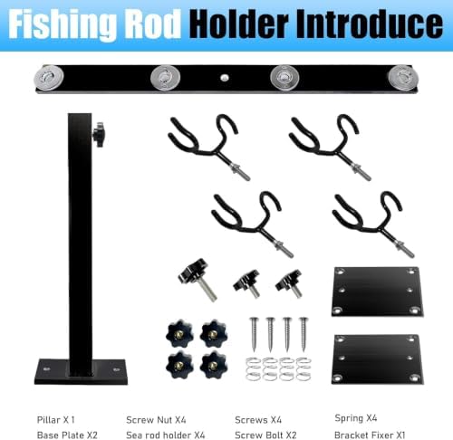 Aluminum Fishing Rod Holder for Boat, 360 Degree Rotation Adjustable Height - Image 4