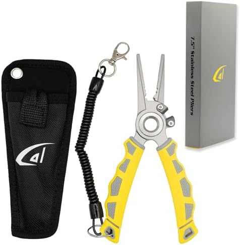 danco 7.5-Inch Stainless Steel Fishing Plier with Tungsten Carbide Cutters by dancosportsinc