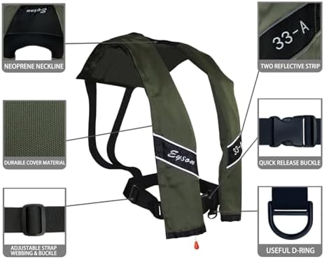 Eyson Slim Inflatable Life Jacket Life Vest Automatic - Image 4
