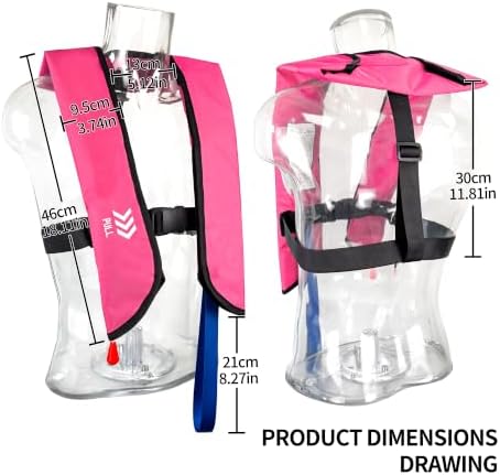 Automatic Inflatable Life Jackets for Women,Life Vest for Adults,Preserver PFD for Women,Supports Weight up to 330 pounds - Image 2
