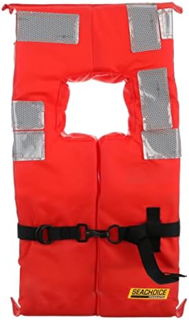 Seachoice Type I Commercial Offshore Vest & Jacket, Fluorescent Orange, Reflective Panels, Various Sizes by Seachoice