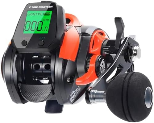Line Counter Digital Baitcasting Fishing Reel with LCD Display Ultralight Baitcaster Reel, 22-35 Lb Max Drag, 6.3:1/7.2:1 Gear Ratio, Left/Right Hand, for Freshwater & Saltwater by SAMOLLAFishing