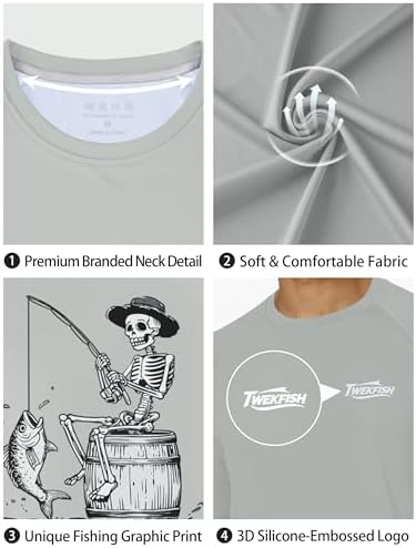 Men's UPF 50+ Sun Fishing Shirt, Long Sleeve UV Protection Tee, Quick Dry Rash Guard for Outdoor Swim Hiking - Image 5