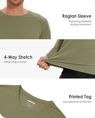 Boladeci Men's UPF 50+ Sun Protection UV SPF Shirts Long Sleeve Lightweight Quick Dry Swim T-Shirts Rash Guard - Image 5