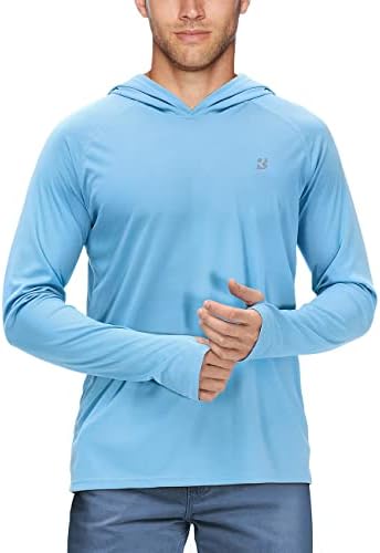 Roadbox Mens Fishing Sun Hoodie, Long Sleeve UPF 50+ UV Protection Shirts by Roadbox