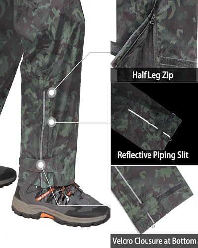 33,000ft Men's Rain Pants, Waterproof Rain Over Pants, Windproof Pants - Image 5