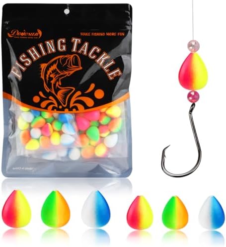 Dovesun 220/104/80/60/54/52/42pcs Pompano Rig Floats for Surf Fishing Foam Bobbers for Fishing Fly Fishing Bobbers Floats Bright Color Kit/Round/Cylindrical/Heart/Bullet/Pill/Spin Shape by Dovesun