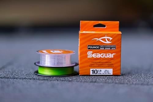 Seaguar Pounce Bass Fishing Leader Line, Freshwater, 100% Fluorocarbon, 25yd Spool, Clear, Multiple Sizes - Image 3