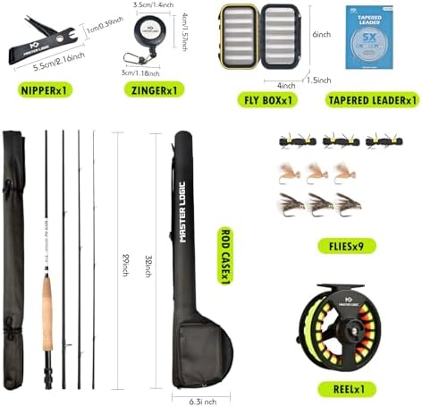 Fly Fishing Combo Starter Kit, Graphite Rod and Reel with Case - Image 6