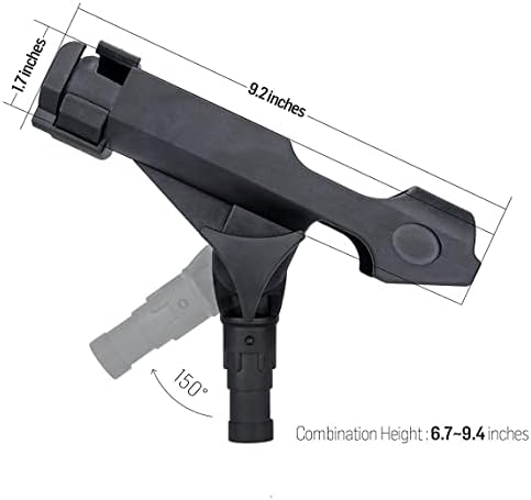 2 Pack Fishing Rod Holder with Track Mount Universal T-Shaped Screw Mounted on Rail for Kayak, Canoe, Fishing Boat - Image 3
