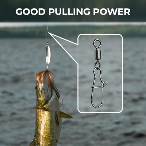Fishing Swivels with Snap, 100 Pcs Barrel Swivels Tackle - Image 5