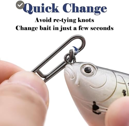 FishTrip 50pcs Fishing Rolling Swivel Power Clips for Rigs Lures - Image 3