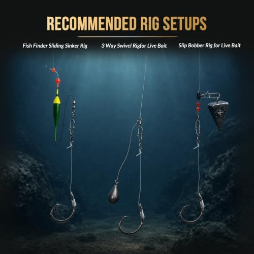 FishTrip Pre-Rigged Catfish Rigs Circle/Octopus Hooks 5/10 Pack 20lb NT40 - Image 6