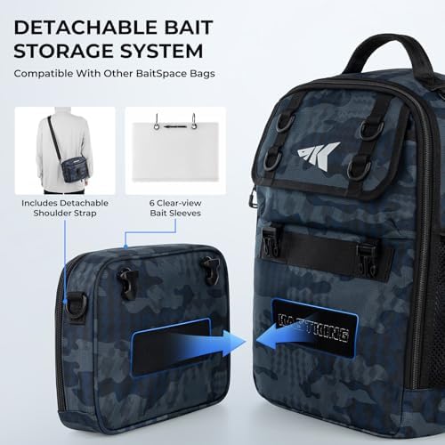 KastKing BaitSpace Fishing Sling Bag, Fishing Backpack with Rod Holder - Image 4