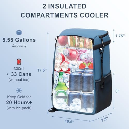 SPARTER Backpack Cooler Insulated 33/49 Can Leakproof Waterproof Bag Beach - Image 2
