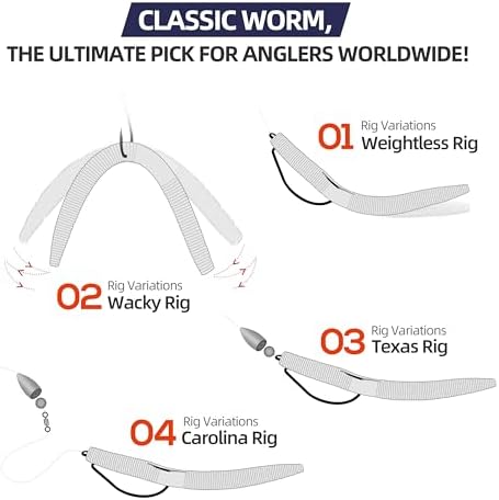 Soft Fishing Worm 100PCS, 3/4/5/6" Mega Value Pack Senko Style Soft Lures for Bass, Plastic Worm Stick Baits, Multicolor, Cost-Effective Fishing Gift - Image 3