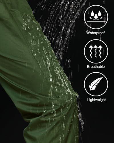 iCreek Men's Rain Pants Waterproof Breathable Lightweight Rain Over Pants - Image 4