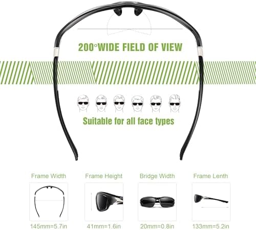 Polarized Sports Wrap Around Sunglasses Men Fishing Running Golf - Image 5