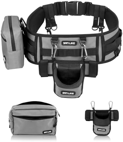 SANLIKE Adjustable Wading Fishing Belt Multi-Pocket Waist Rod Holder Tackle by SANLIKE