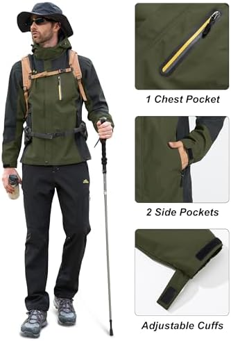 MAGCOMSEN Men's Rain Jacket Lightweight Windbreaker Fishing Raincoat - Image 6