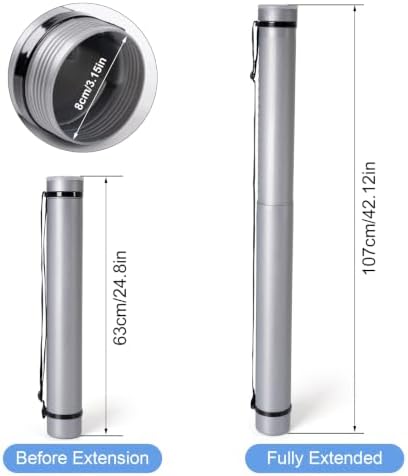 DEWEL Expandable A0 Poster Tube 24.5"-40", Blueprint Tube with Strap - Image 2